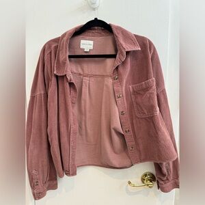 American Eagle Boxy Corduroy Button Down